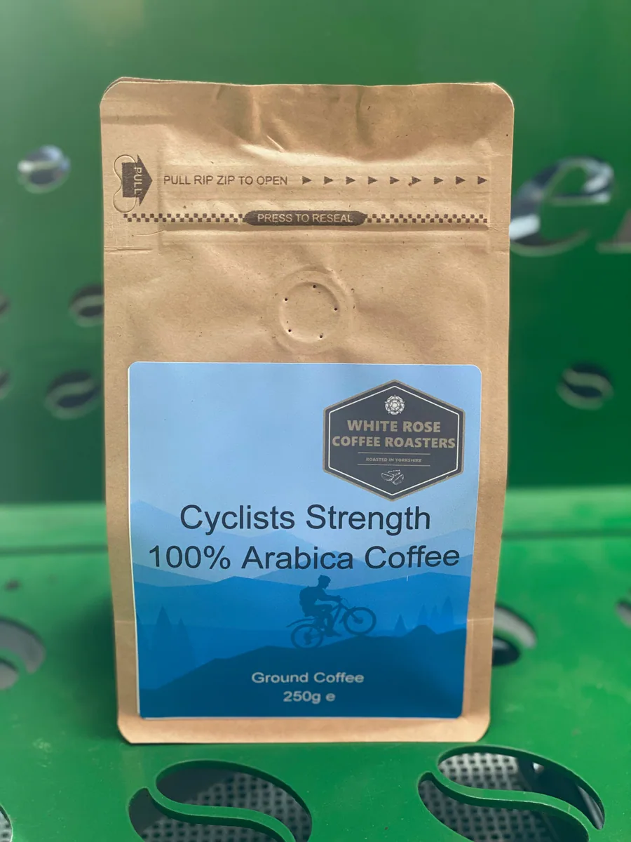 cyclists strength blend gift bag 250g, el salvador coffee from white rose coffee roasters