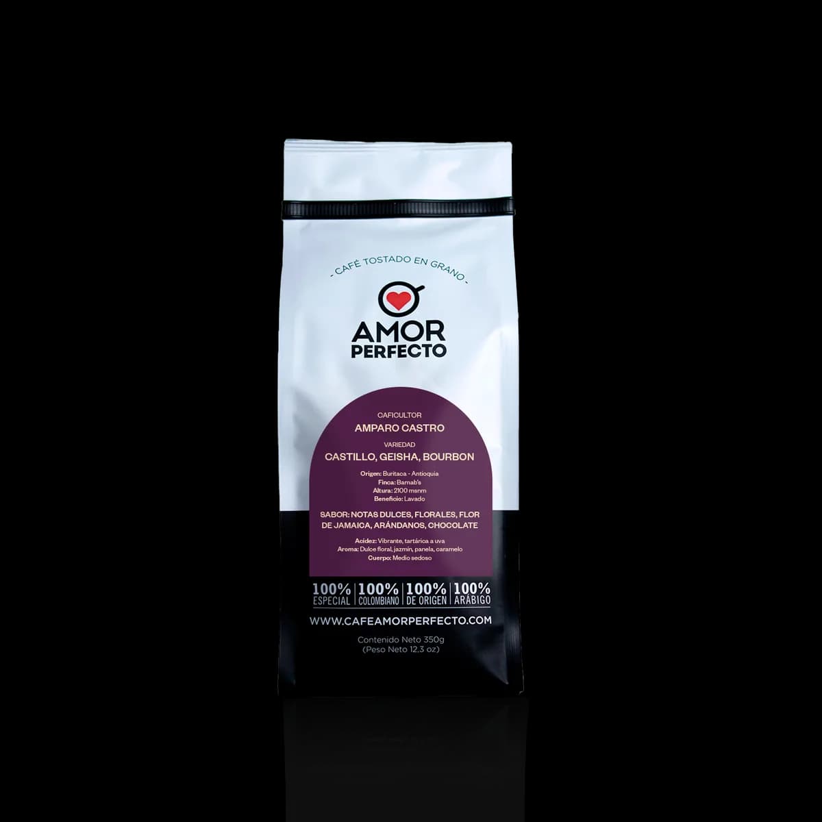 café amparo castro 350 gr, colombia + jamaica coffee from amor perfecto