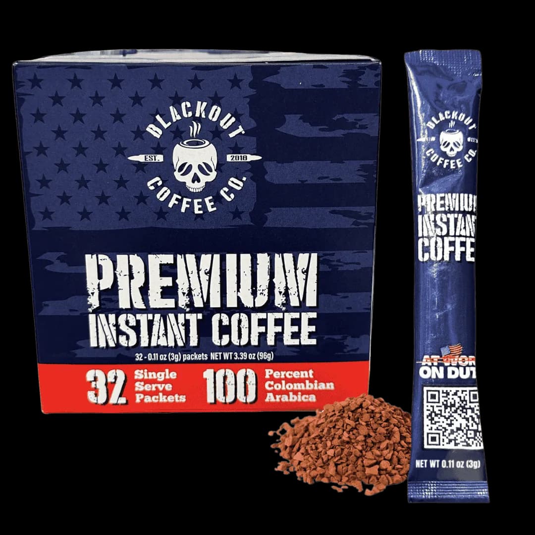 instant coffee 32 count, ethiopia + colombia + costa rica coffee from blackout coffee co.