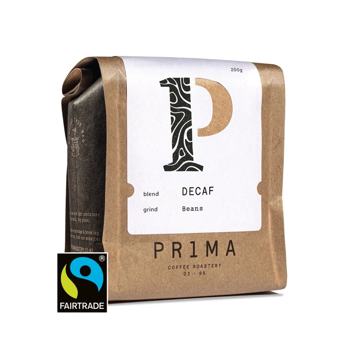 decaf fairtrade organic, peru + honduras coffee from prima roastery