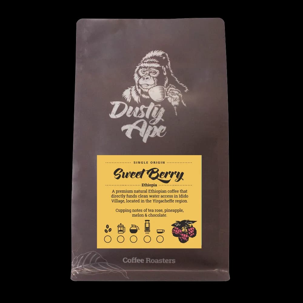 ethiopia sweet berry yirgacheffe, ethiopia coffee from dusty ape coffee roastery & coffee bar