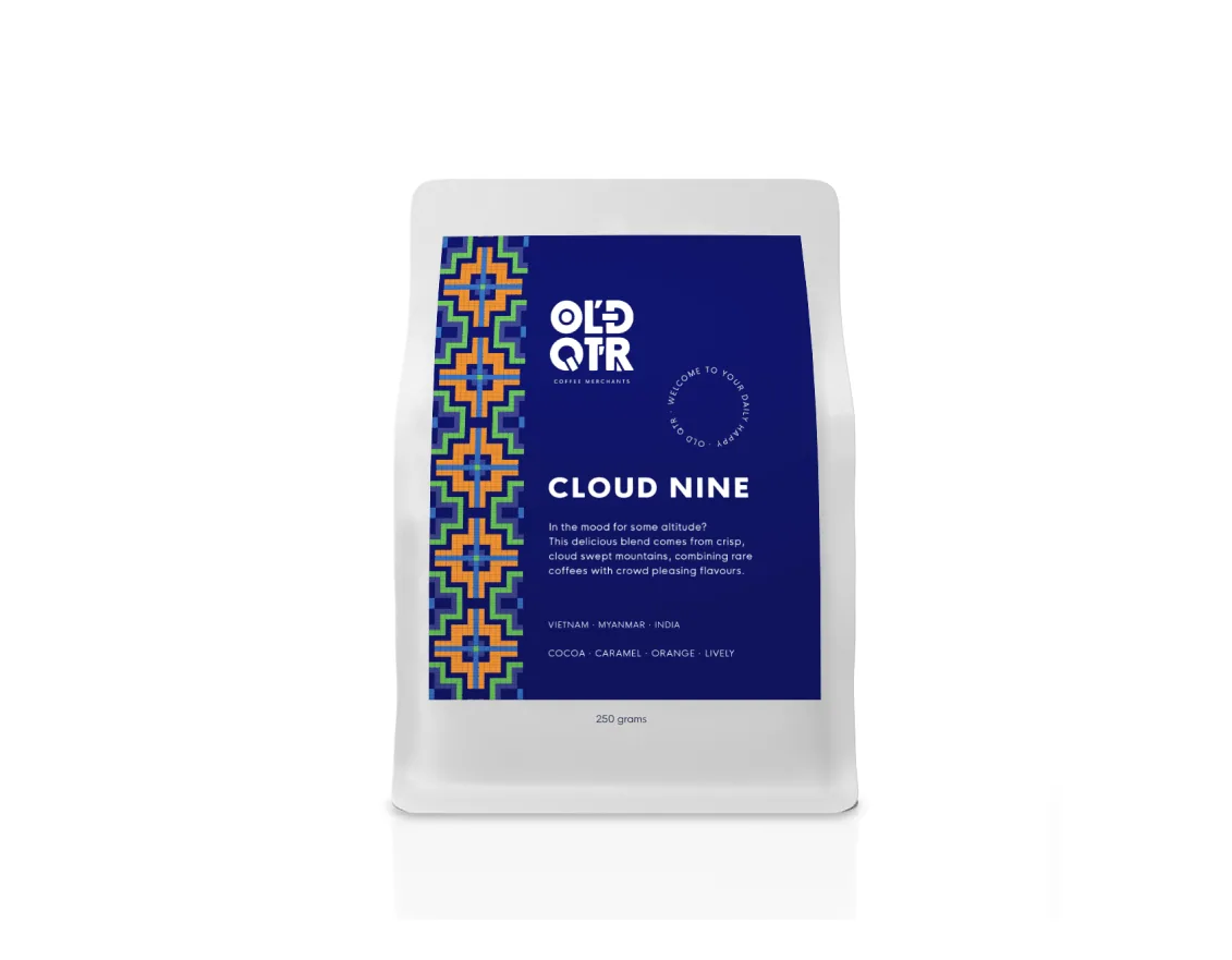 cloud nine blend, vietnam + india coffee from old quarter coffee merchants - southport