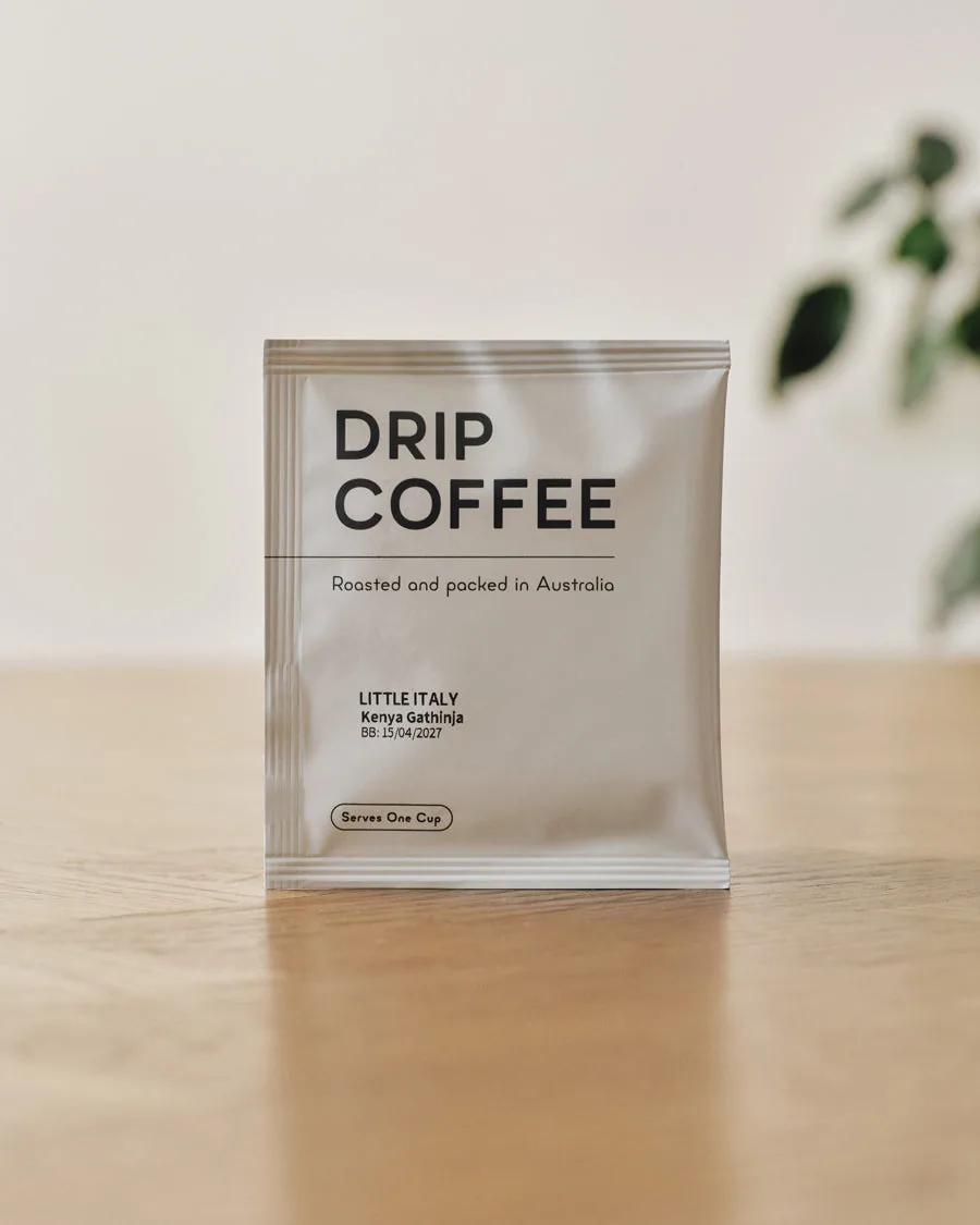 drip coffee filter bags, kenya coffee from little italy coffee roasters - roastery