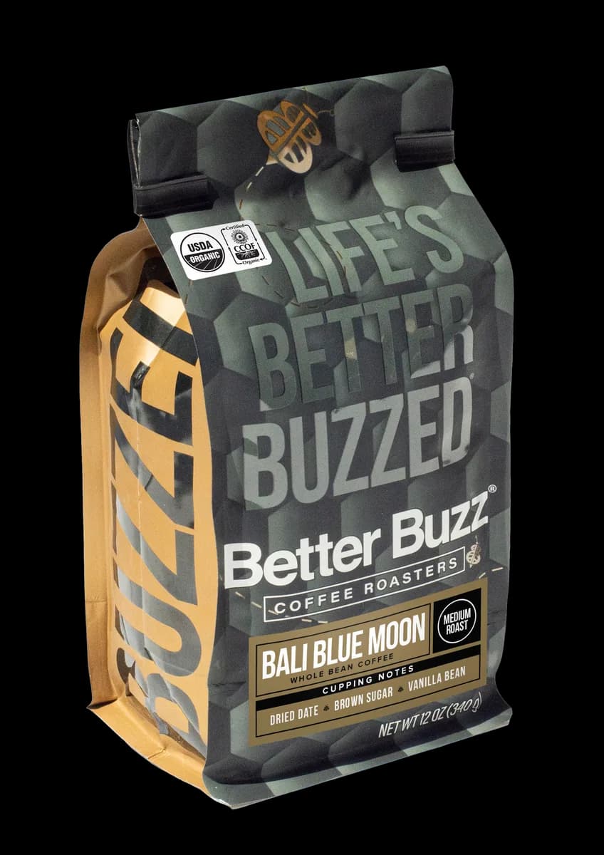 organic bali blue moon, indonesia coffee from better buzz coffee point loma