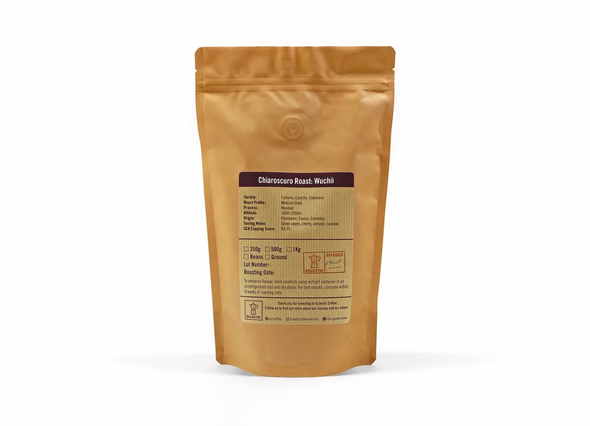 medium dark roast — chiaroscuro, colombia coffee from eclectic coffee roasters ltd