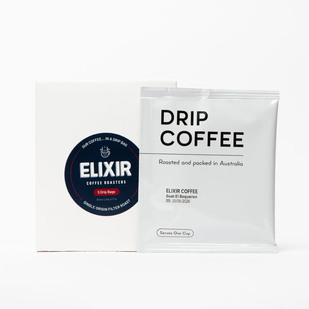 elixir coffee drip bag (ready to drink pour over bags), colombia coffee from elixir coffee roasters