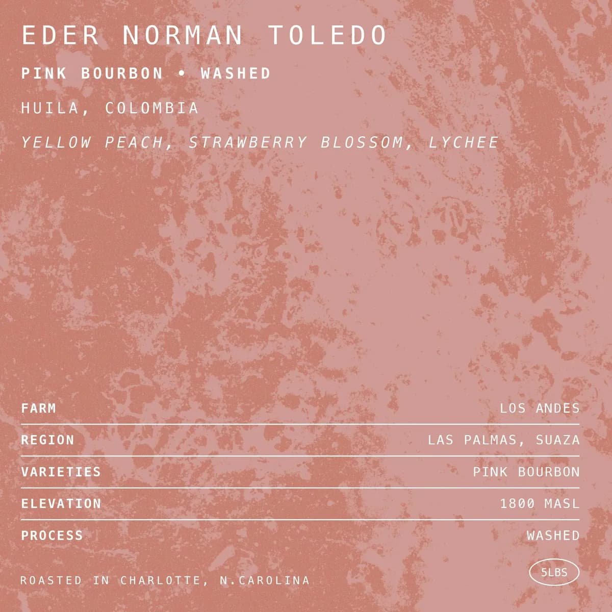 eder norman toledo pink bourbon • washed, colombia coffee from hex coffee roasters