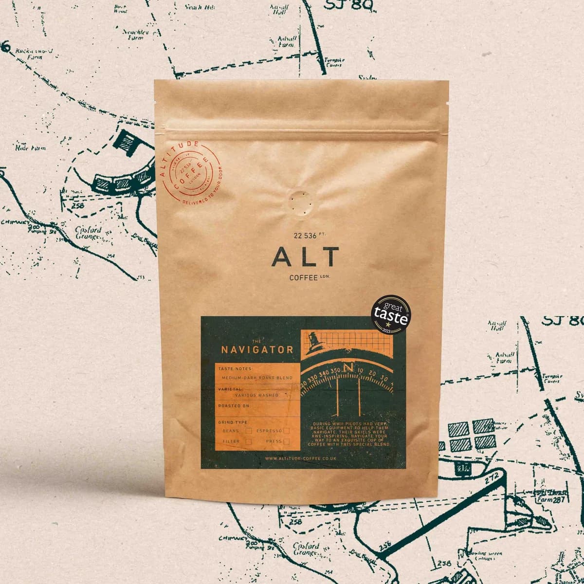 the navigator blend, colombia + peru coffee from altitude coffee london