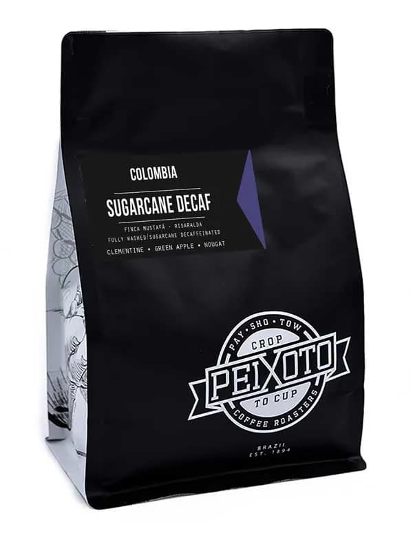 sugarcane decaf, colombia coffee from peixoto coffee roasters.