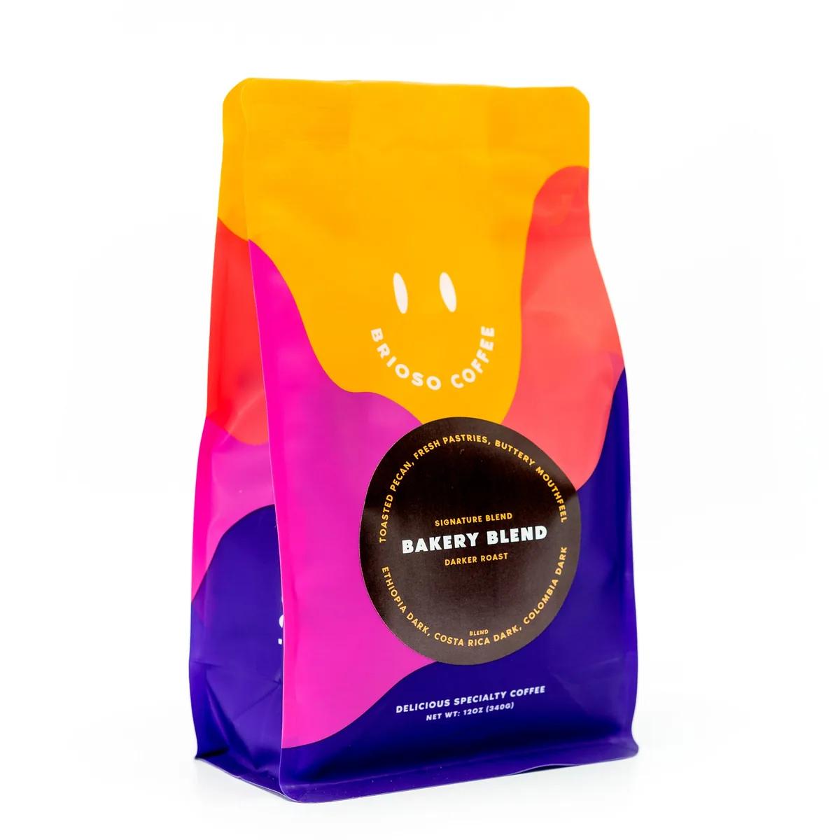 bakery blend - dark profile, ethiopia + colombia + costa rica coffee from brioso roastery & coffee bar