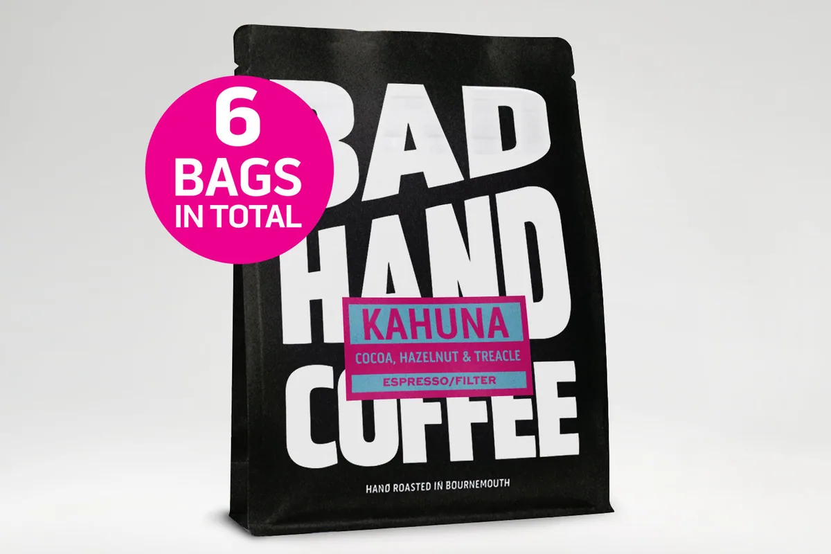 kahuna, 6 bags pre-paid, colombia coffee from bad hand coffee