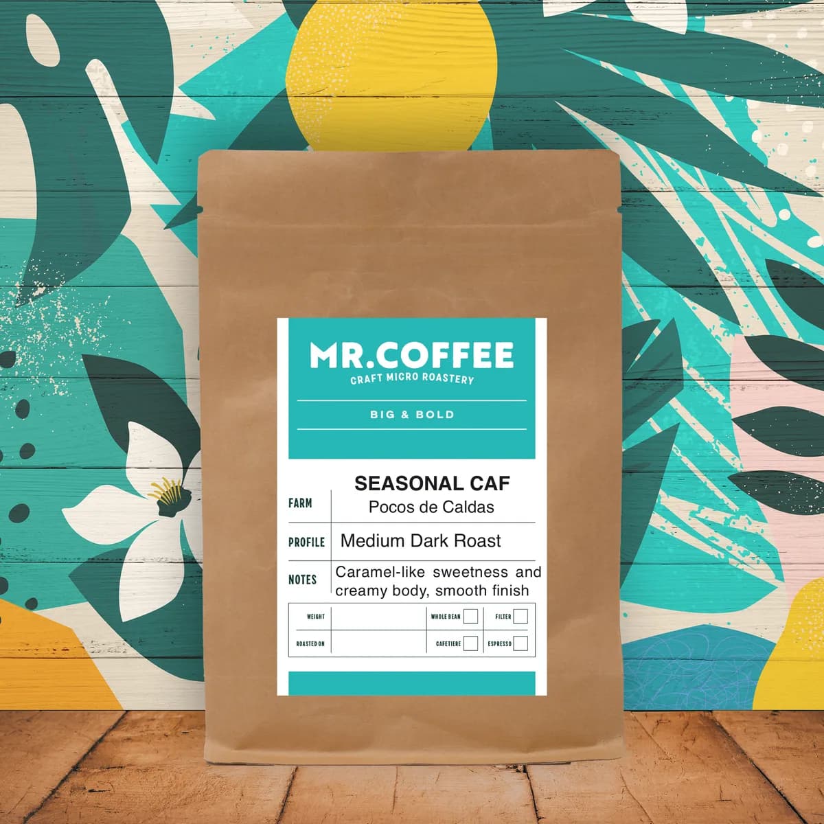 seasonal half caf - medium dark roast, brazil coffee from micro roastery