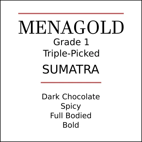 sumatra menagold medium/dark roast, indonesia + sumatra coffee from pebble and pine coffee