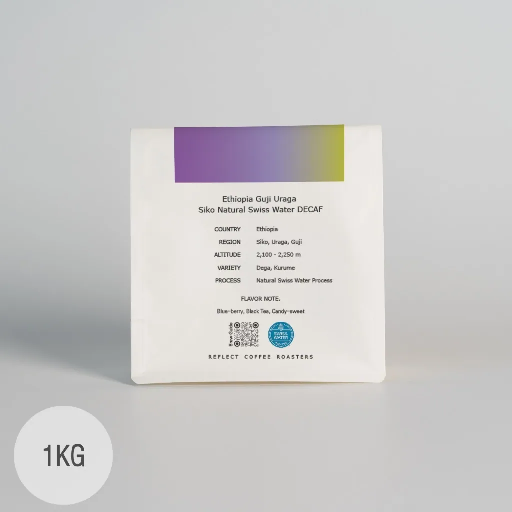 리플렉트커피 에티오피아 구지 우라가 시코 내추럴 디카페인 1kg, ethiopia coffee from reflect coffee roasters