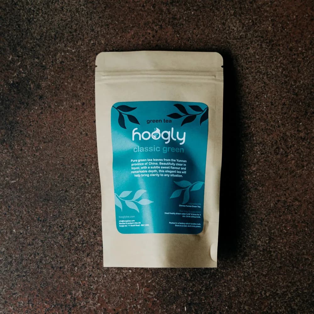 hoogly classic green tea - 50g loose leaf, yunnan coffee from trading post coffee roasters