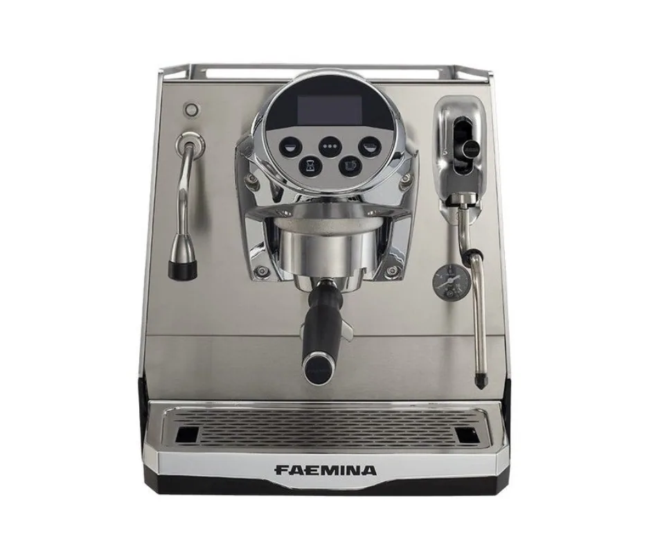faemina – 1 group espresso machine (black inox), kenya + rwanda + tanzania + uganda coffee from baruch coffea products