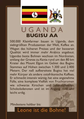 uganda bugisu aa, uganda coffee from leone caffè