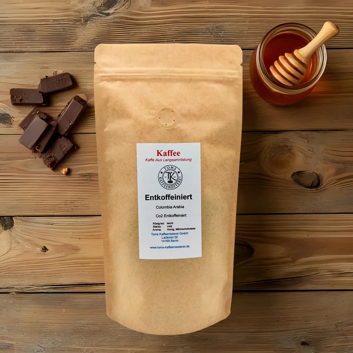 colombia supremo decaf filterkaffee, colombia coffee from toms coffee roasters ridder schwarz gbr