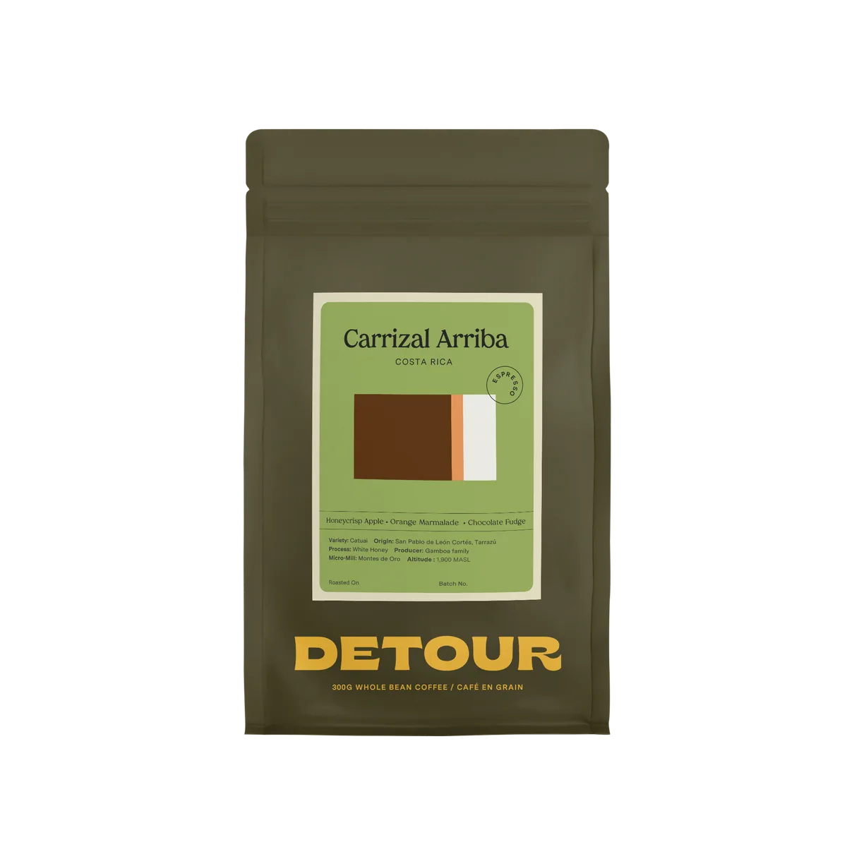 costa rica carrizal arriba espresso, costa rica coffee from detour coffee roasters