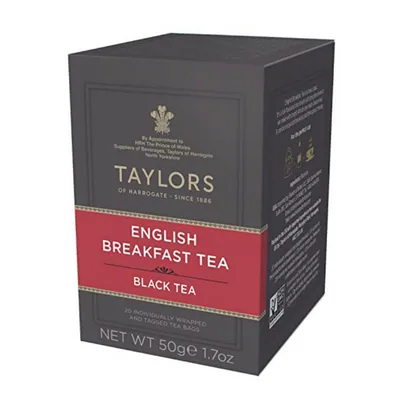 taylors of harrogate english breakfast enveloped tea, india coffee from cafeology limited