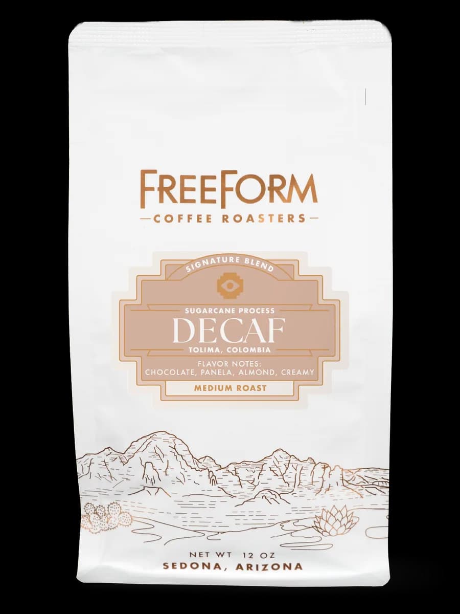 decaf colombia sugarcane, colombia coffee from freeform coffee roasters