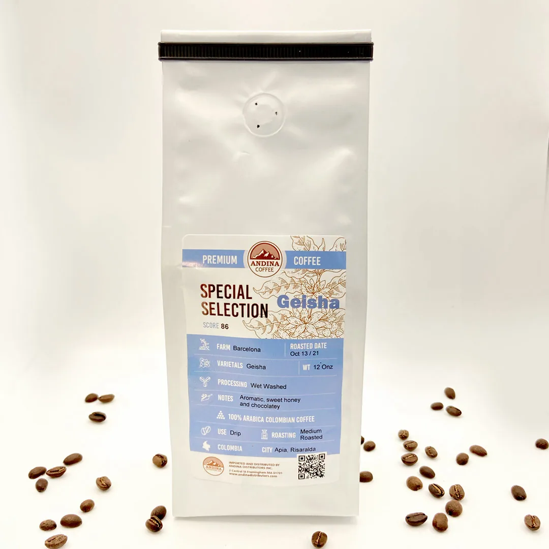geisha- special colombian coffee, colombia coffee from saxonville mills cafe & roastery