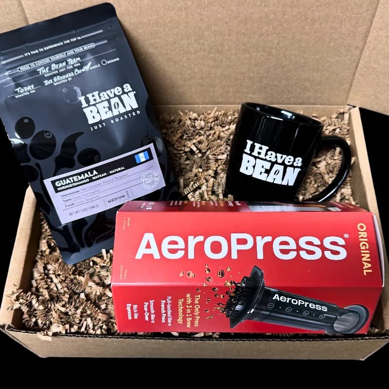 aero press gift box, colombia coffee from i have a bean