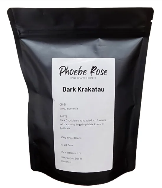 dark krakatau single origin, indonesia coffee from phoebe rose coffee roaster