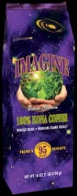 imagine - medium/dark - whole bean (monthly), hawaii coffee from buddha's cup kona coffee and tea farm