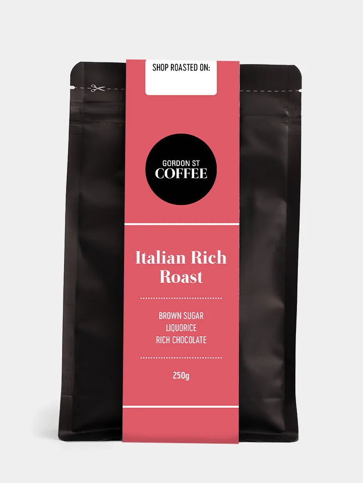 italian rich roast, brazil + guatemala coffee from gordon street coffee