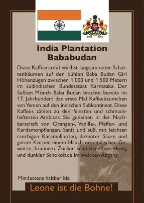 indien espresso bababudan – indian plantation, yemen coffee from leone caffè