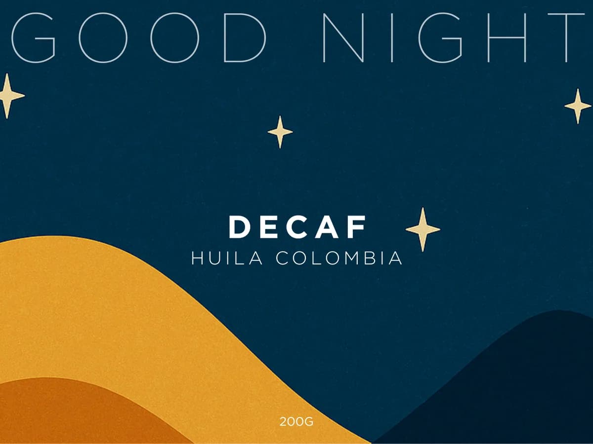 good night | decaf ea| huila colombia | espresso | 200g, colombia coffee from four kilo fish coffee & tea