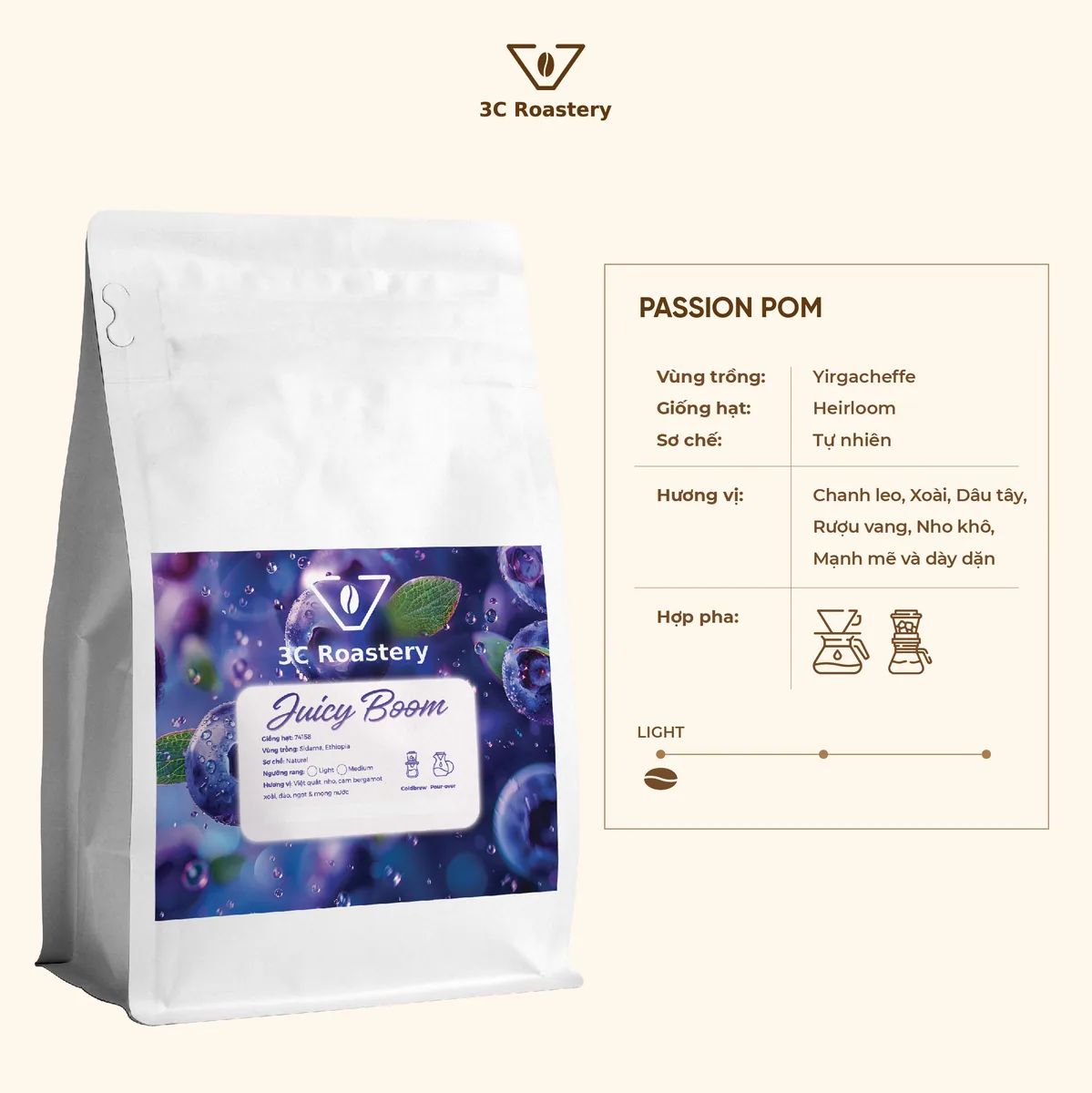 juicy boom, ethiopia coffee from 3c roastery - nguyễn văn lộc