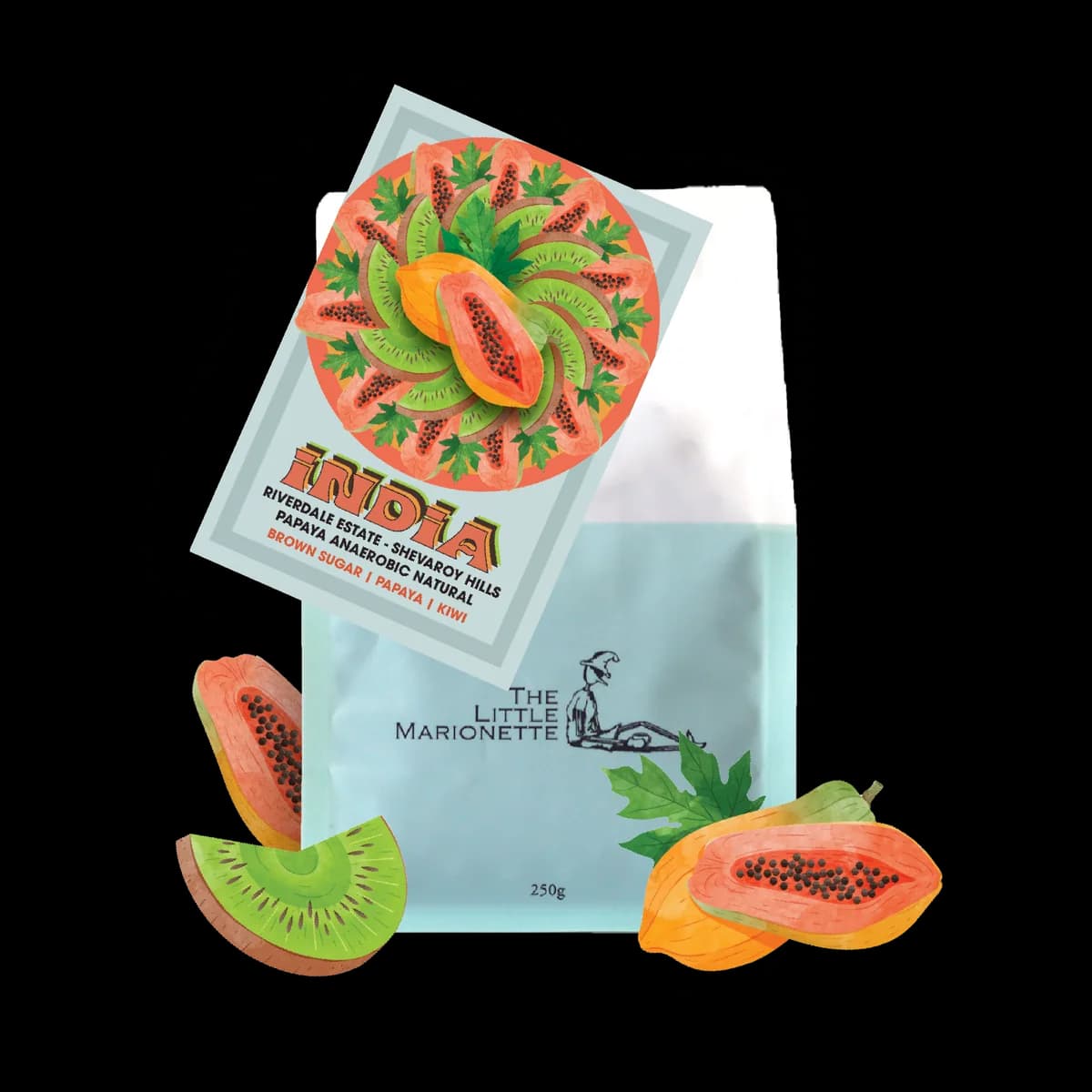 india | riverdale estate ~ papaya anaerobic natural, india coffee from the little marionette coffee roastery