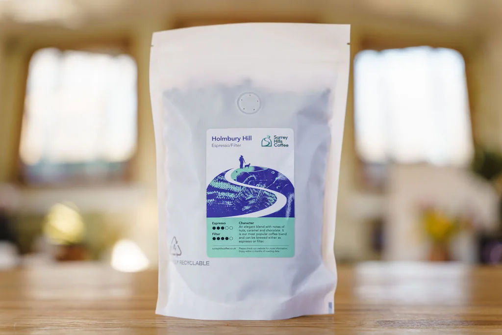 holmbury hill - espresso/filter, colombia + brazil coffee from surrey hills coffee - roastery