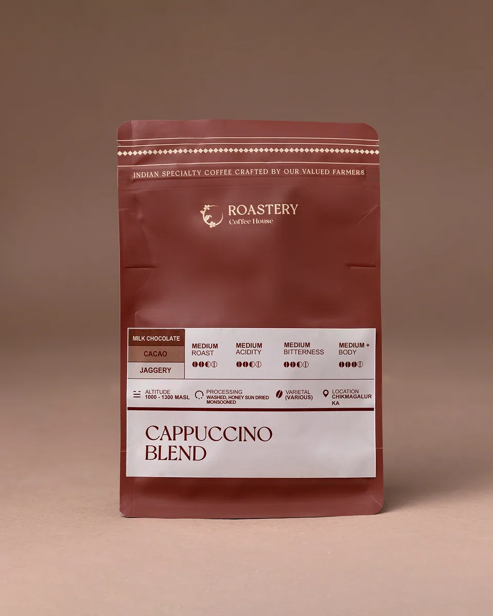 cappuccino blend, india coffee from roastery coffee house