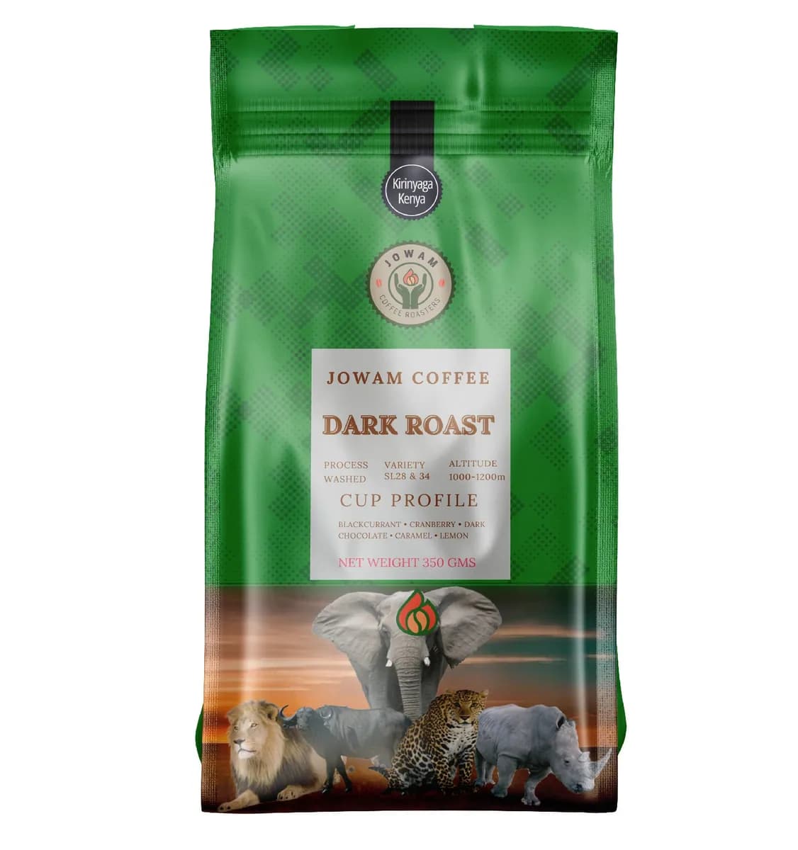 kirinyaga dark roast – 350g, kenya coffee from jowam coffee roasters