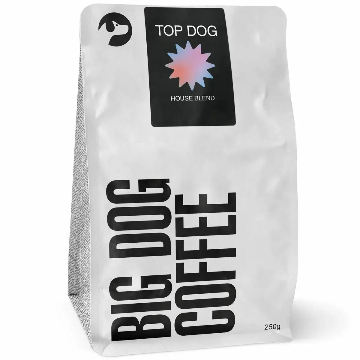 top dog espresso, uganda + colombia + brazil coffee from big dog coffee roasters