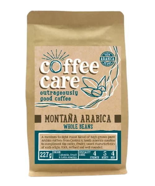montaña arabica beans, colombia + brazil coffee from coffee care (n.c.) ltd