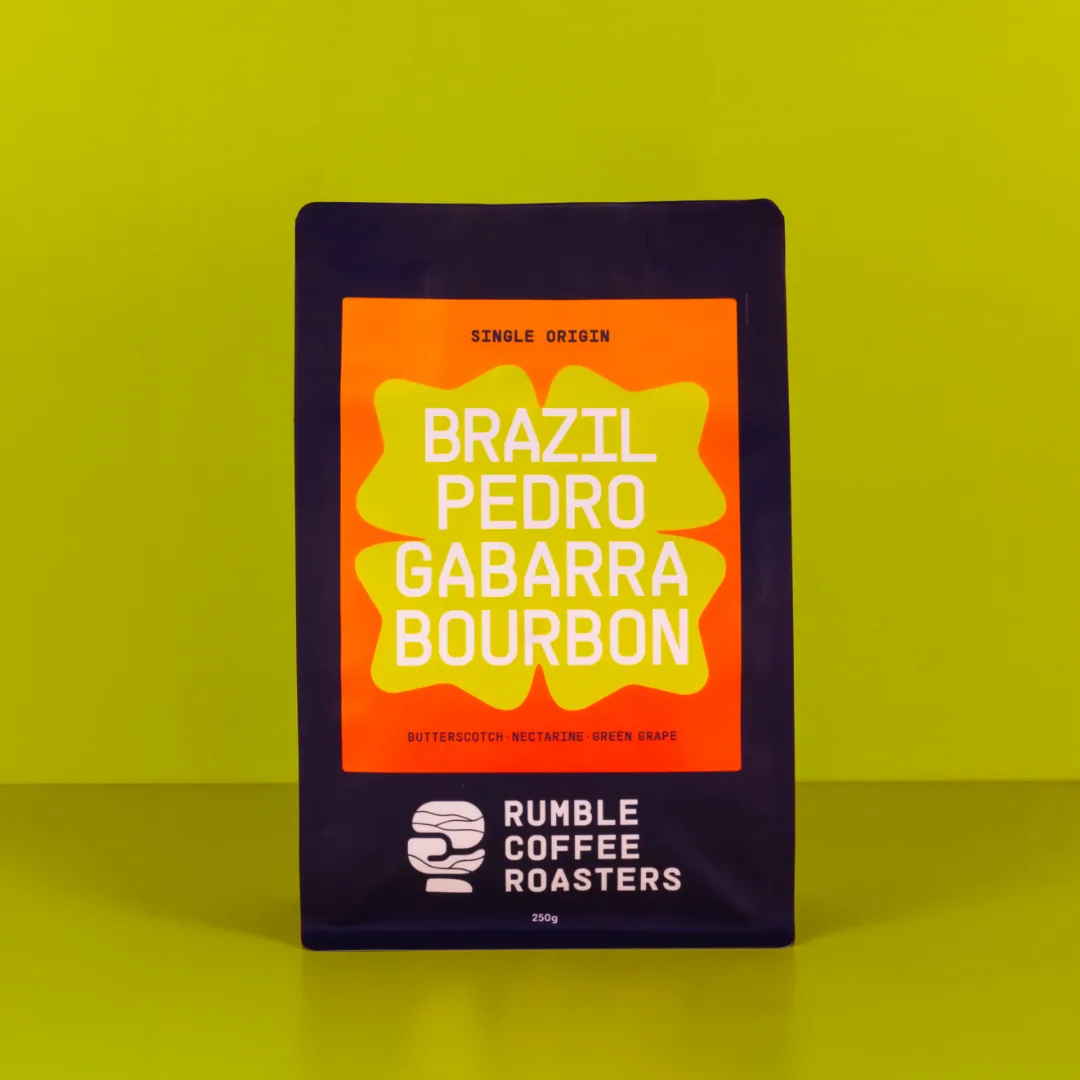 brazil pedro gabarra bourbon espresso, brazil coffee from rumble coffee roasters - macaulay road espresso bar