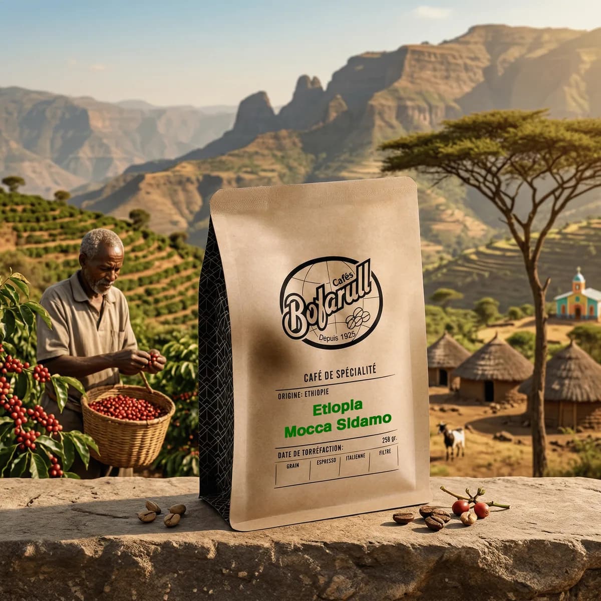 café etiopía mocca sidamo 250gr, ethiopia coffee from cafès bofarull - café de especialidad