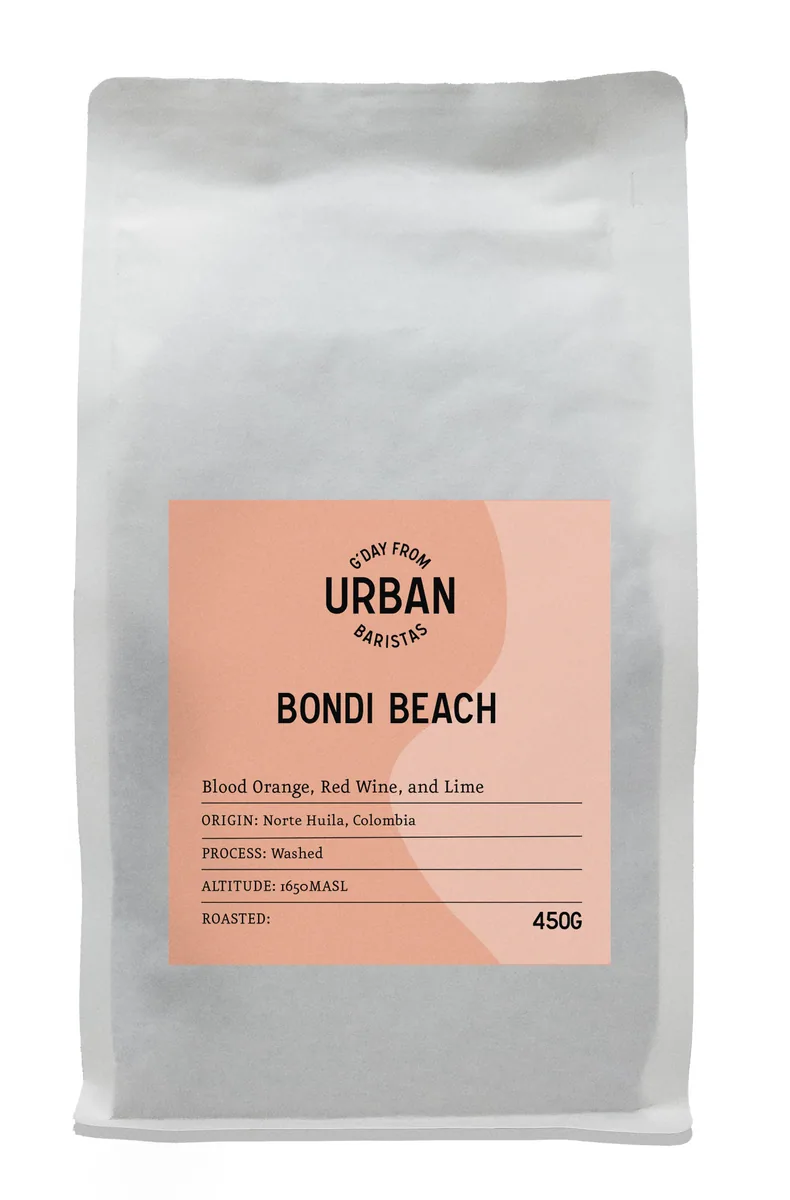 bondi beach, colombia coffee from urban baristas roastery