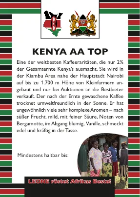 kenya kenya aa top, kenya coffee from leone caffè
