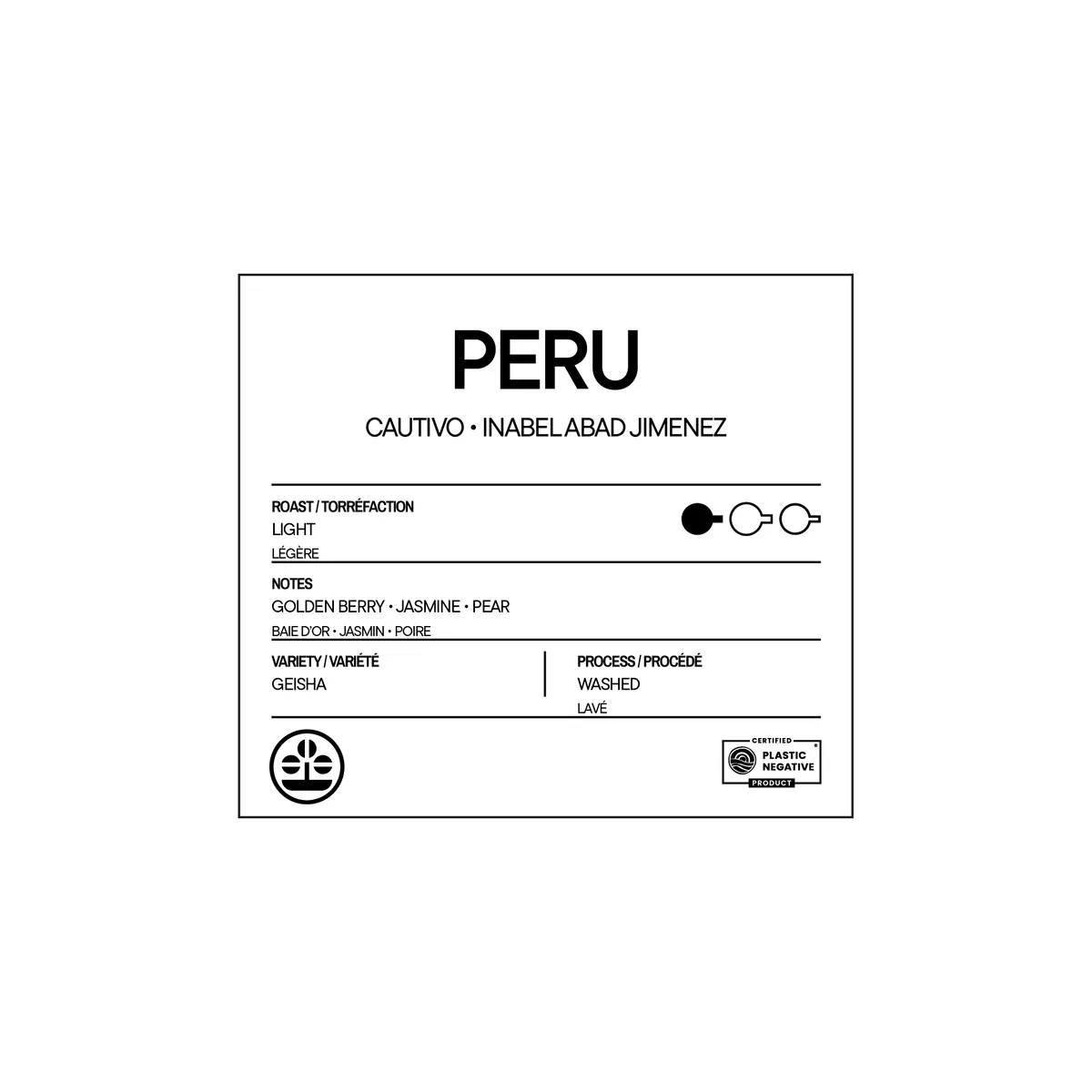 peru geisha, inabel abad jimenez | washed, peru coffee from agro coffee roasters