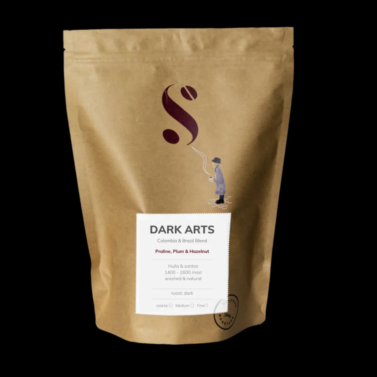dark arts blend, colombia + brazil + guatemala coffee from salford roasters