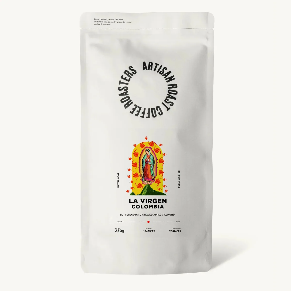 la virgen, colombia + guatemala coffee from artisan roast leith walk