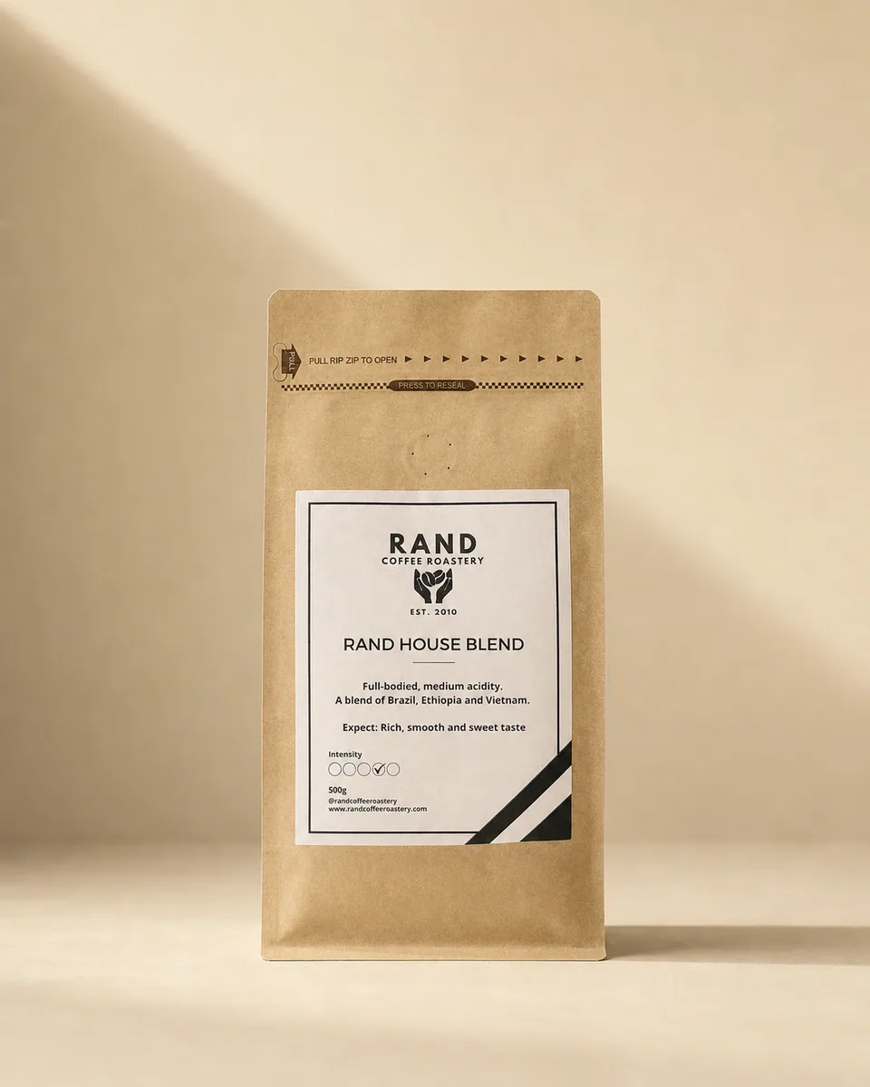 rand house blend, ethiopia + brazil + vietnam coffee from rand coffee roastery