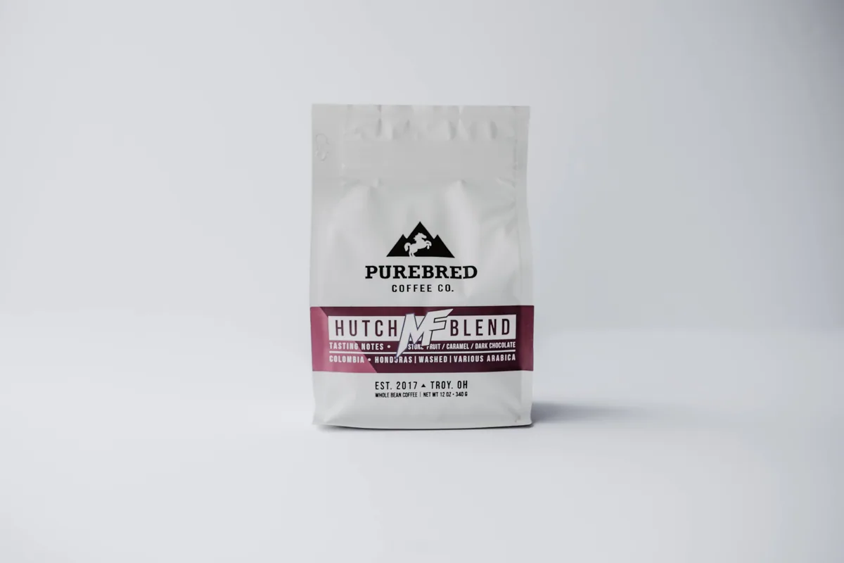 hutchmf blend, colombia + honduras coffee from purebred coffee co.