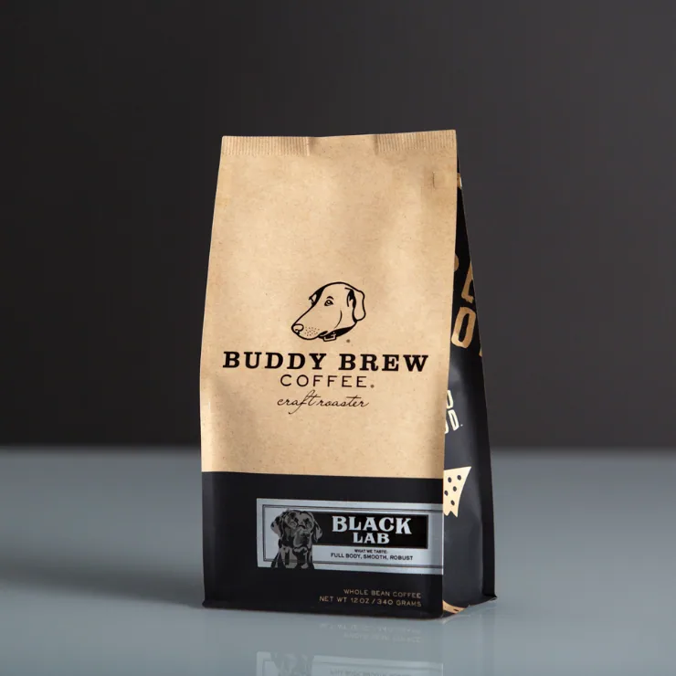 black lab roast, ethiopia + brazil + honduras coffee from buddy brew coffee