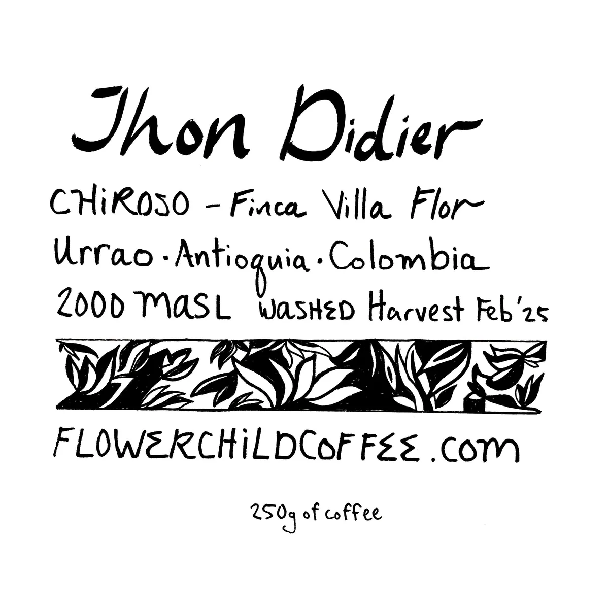jhon didier, colombia coffee from flower child